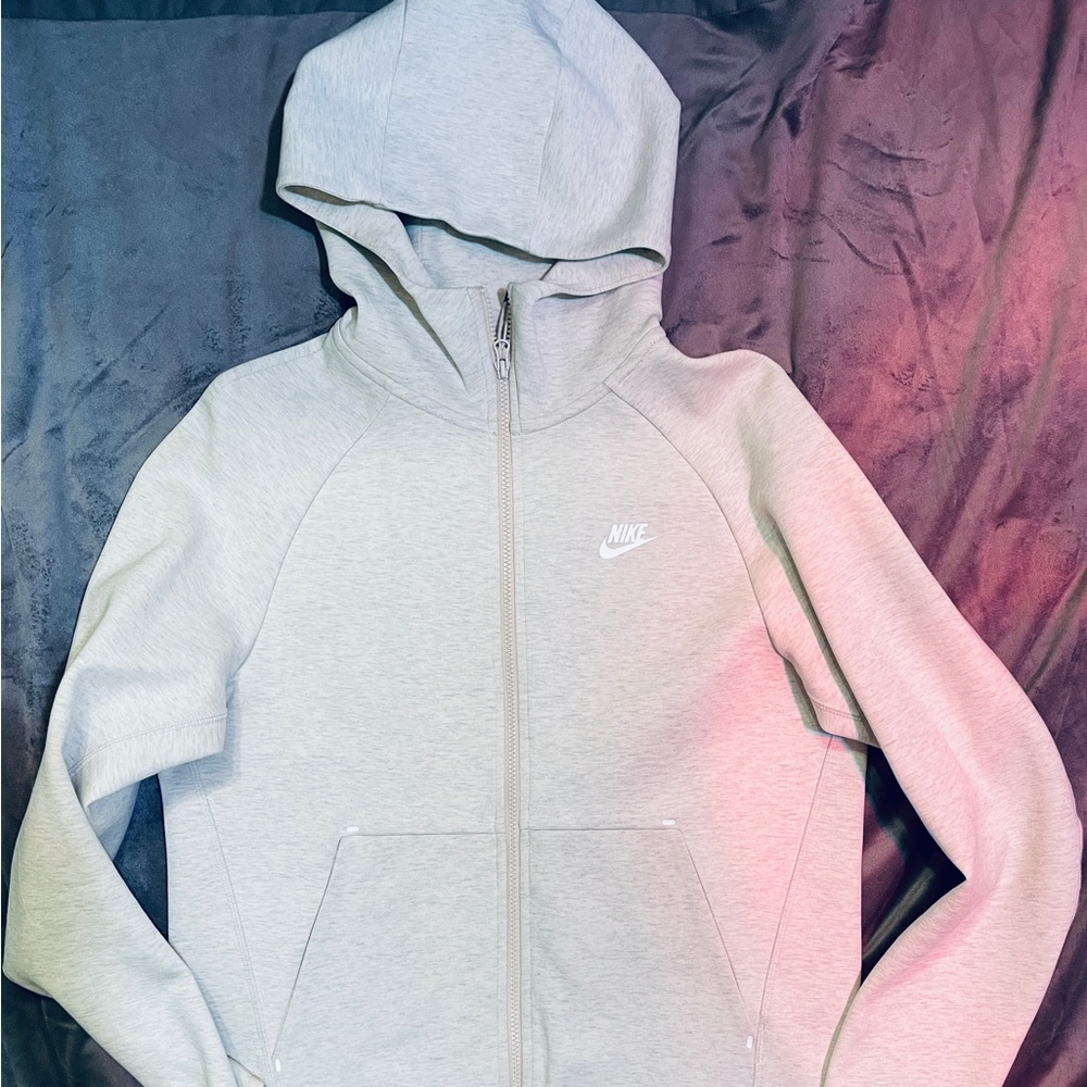 Nike Tech Sportswear Full Zip Hoodie Light Bone/Tan/Cream Mens Size Large